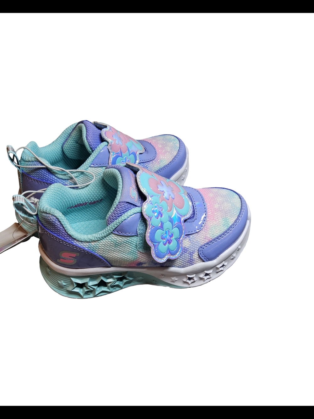 NWOT Toddler size 8 Sport by Skechers  LightUp Sneakers in Purple, blue and Teal - Picture 4 of 9